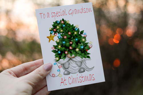 Special Grandson Gnome Christmas Card, Grandson Christmas Card